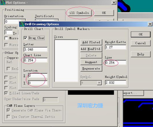 轉(zhuǎn)孔圖時(shí)也需在Customize Document欄點(diǎn)擊Option，在彈出的Plot Options-窗口中選擇Drill Symbols